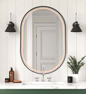 Home Deco and More Oval Lighted Bathroom Mirror, Packshot View