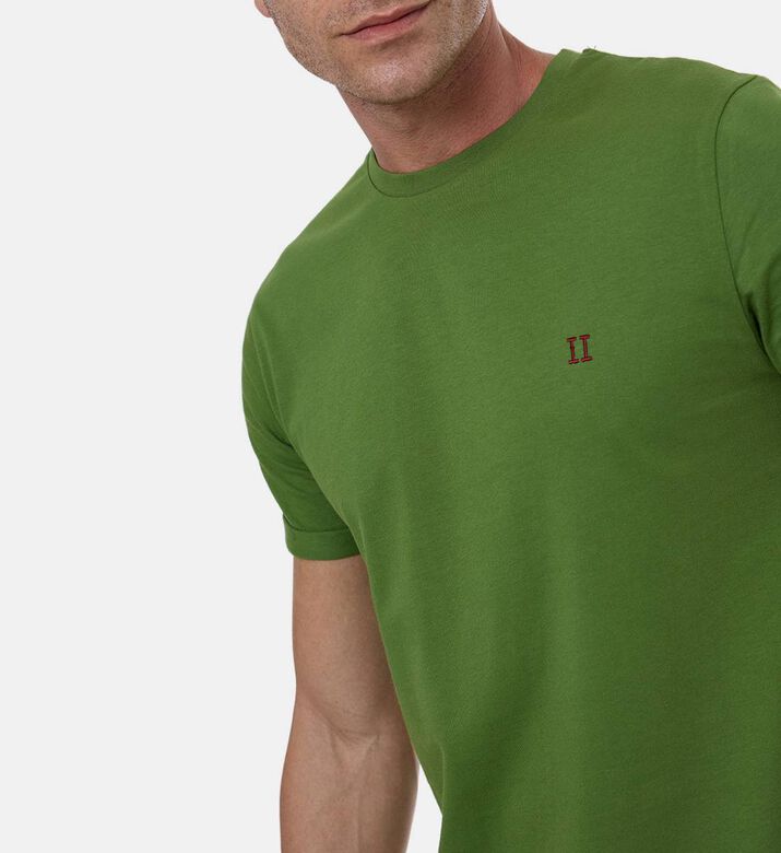 Les Deux Norregaard Short-sleeve Contrast T-shirt, Lime, M, Model View