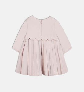 فستان طويل الأكمام بتفاصيل طيات