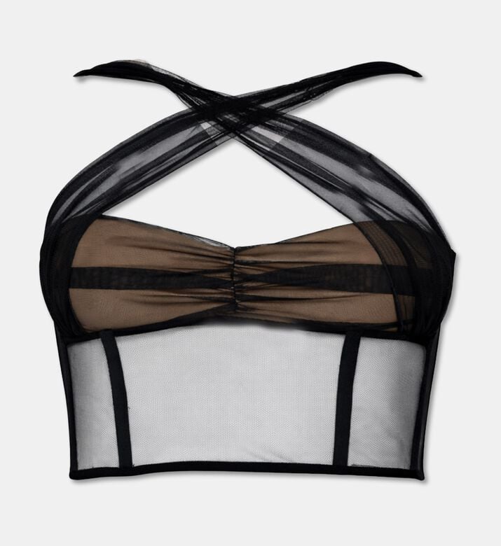 Nensi Dojaka Draped Padded Cups Bustier Top, Packshot View