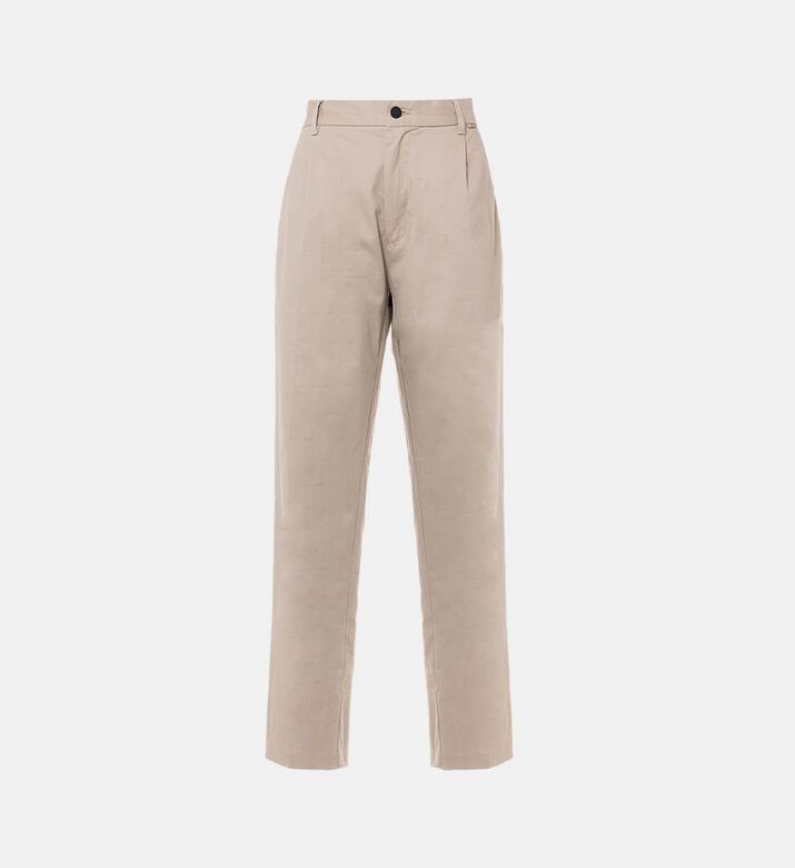 Modern Straight-leg Pleated Cotton Trousers