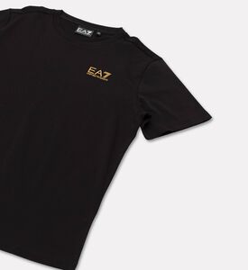 EA7 Cotton Straight Hem T-shirt, Black, 12y, Packshot View