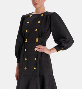 Puffy Sleeves Flared Midi Dress Puffy Sleeves Flared Midi Dress