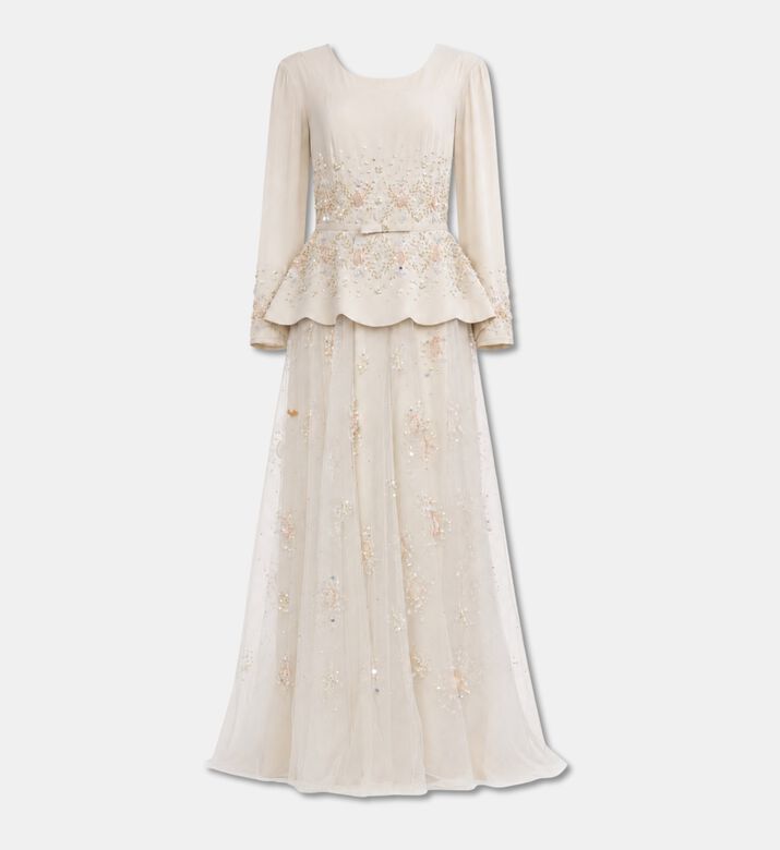 Suzy Matar Peplum Embellished Maxi Dress, Packshot View