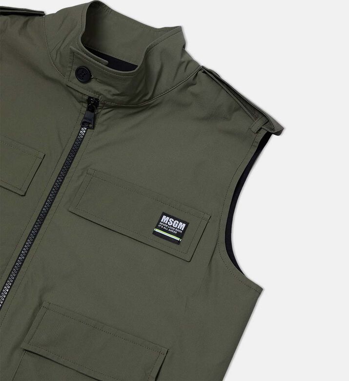 Sleeveless Crisp Cotton Jacket