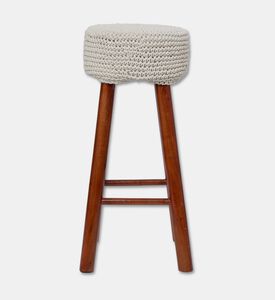 Home Deco and More Rise Hand-knotted Pattern Stool, Packshot View