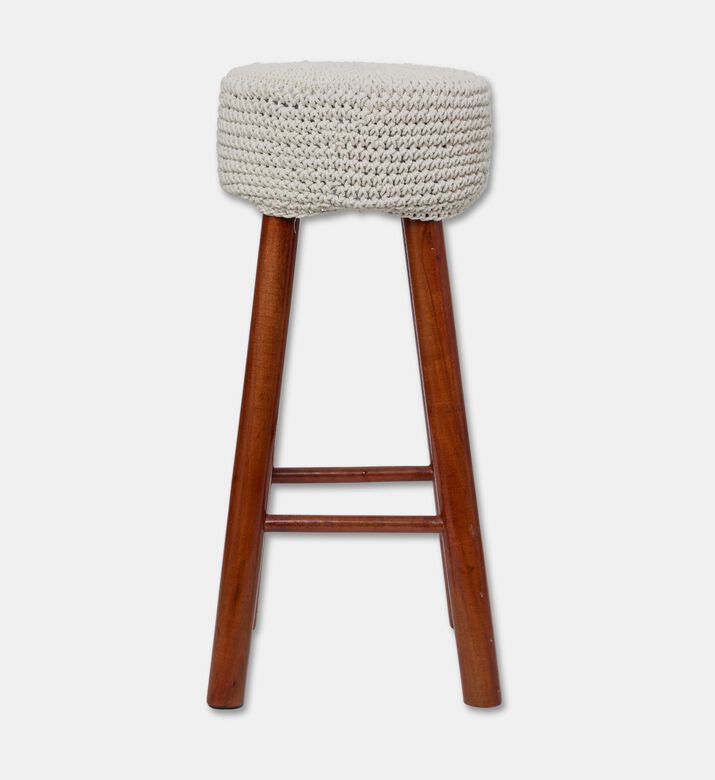 Home Deco and More Rise Hand-knotted Pattern Stool, Packshot View