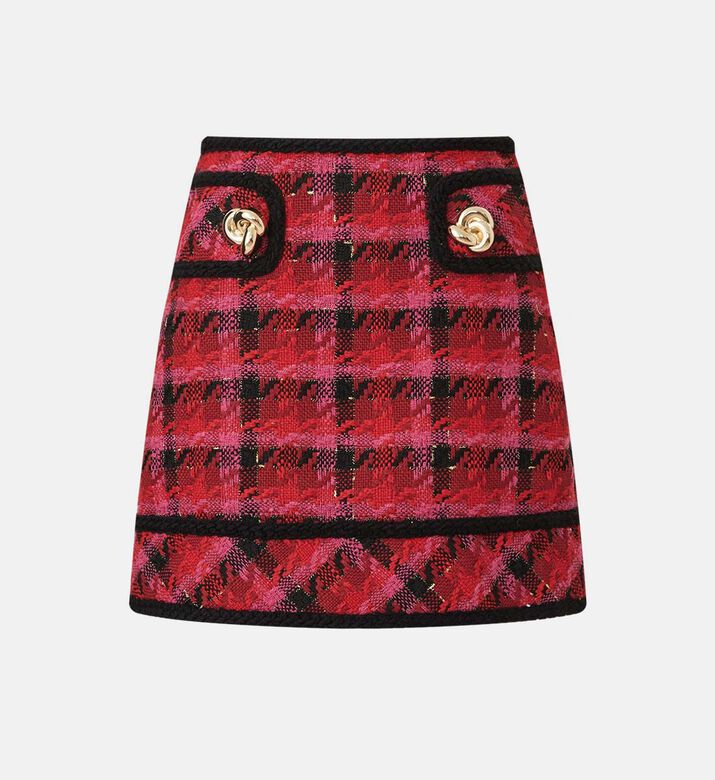 Gold Buttons Mini Skirt