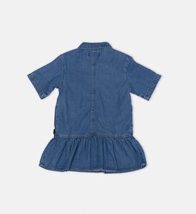 فستان سيليز دنيم بحافة مكشكشة