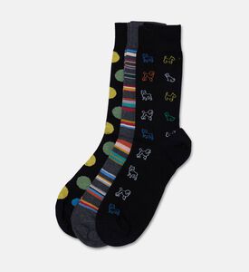 Paul Smith Multi-colored Stripe Band 3-piece Socks Pack, Packshot View