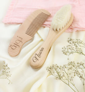مجموعة مشط فرشاة شعر شخصية من قطعتين