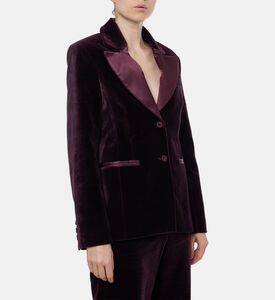 Federica Tosi Contrasting Collar Single Button Blazer, Model View