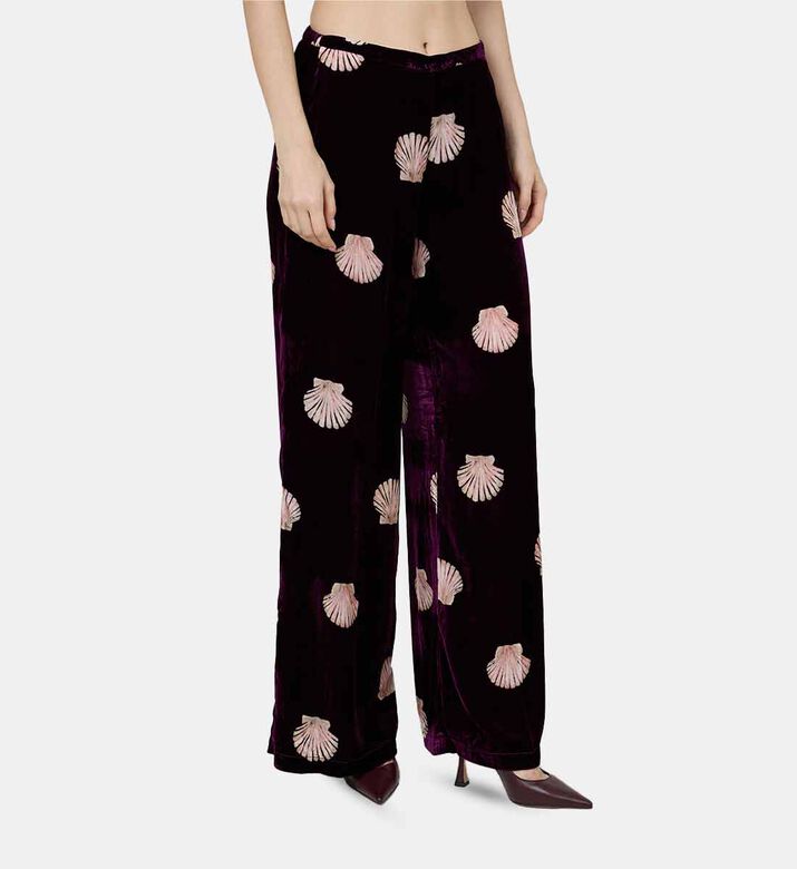 Pearl Printed Velvet Pants
