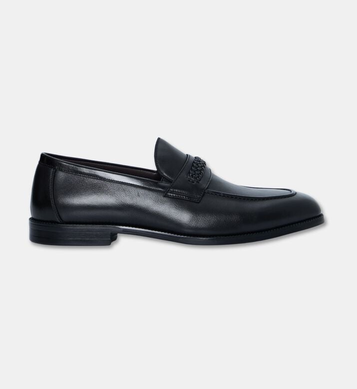 Roberto Fabiani Leather Apron-toe Loafers, Black, Eu-44, Packshot View