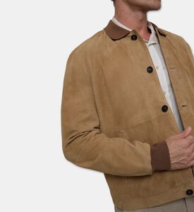 Corneliani Contrast Knit Collar Bomber-style Jacket, Model View