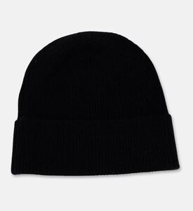 Galeries Lafayette Classic Ribbed Knit Hat, Black, Packshot View