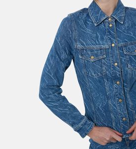 Ganni Button Closure Long-sleeve Denim Jacket, Model View