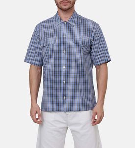 قميص قطني عضوي بنقشة مربعات