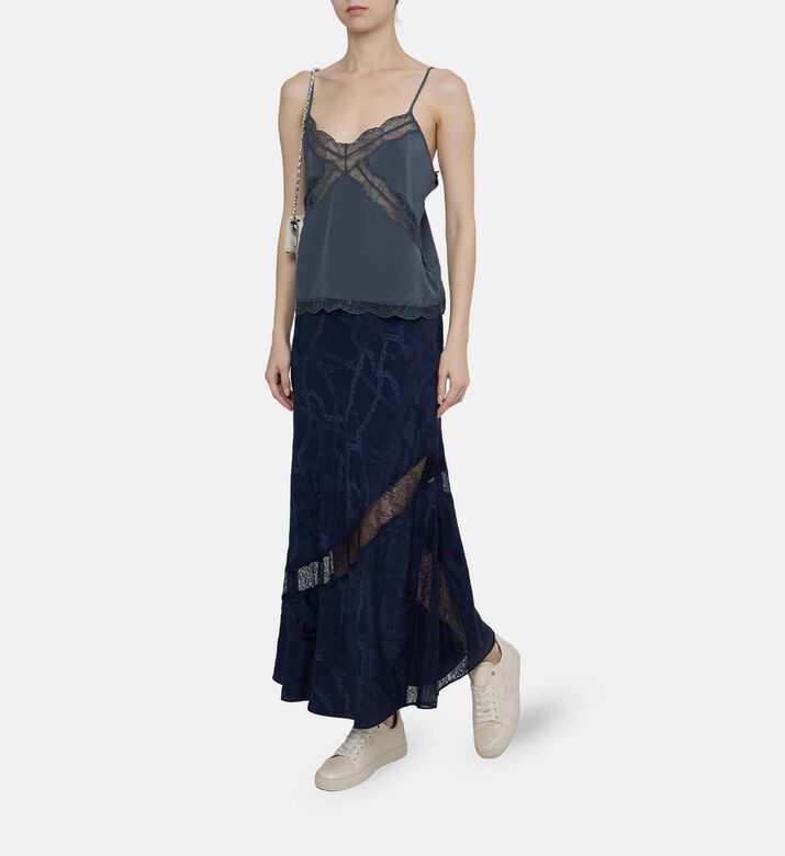 Lace-trimmed Sleeveless Top