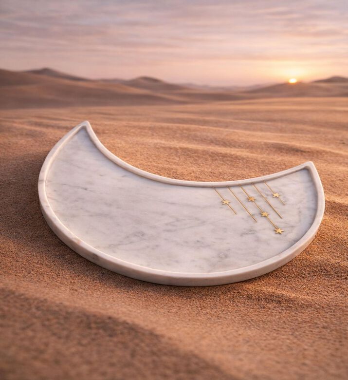 Tohfa Luxe The Crescent Marble Platter, Packshot View