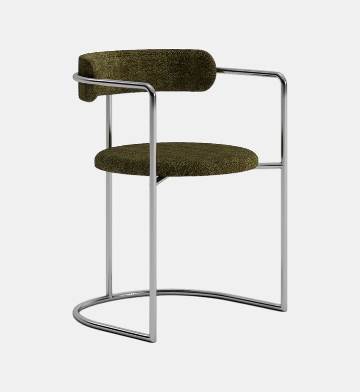 Home Deco and More Stainless Steel Round-seat Chair, Green, Packshot View