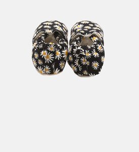 Black Daisy Non-slip Moccasins