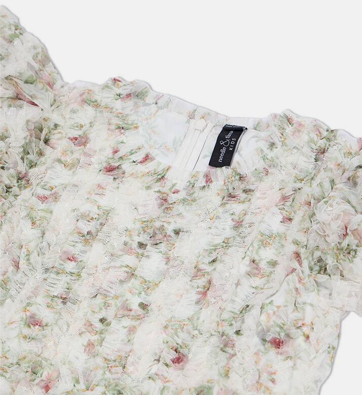 Floral Embroidered Ruffled Dress