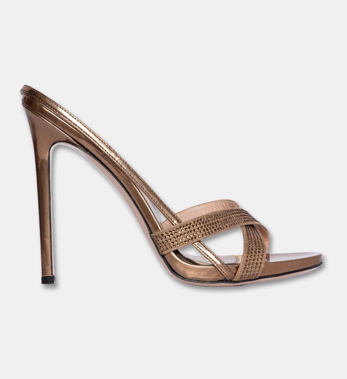 Gedebe Chrissy Rhinestone Embellished Slingback Sandals, Brown, Eu-40, Packshot View