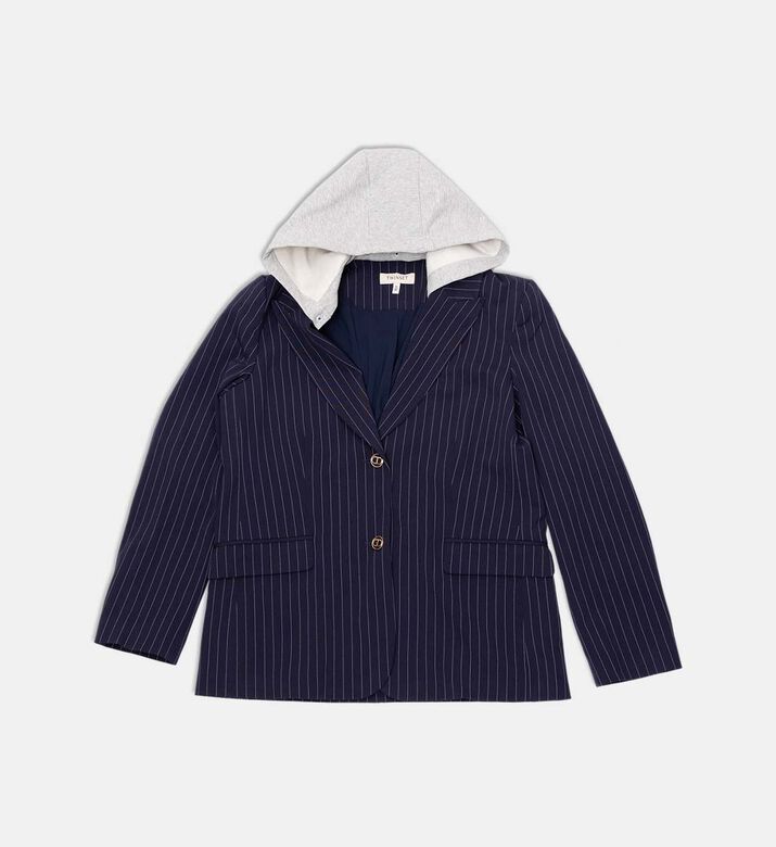 Striped Regular-fit Hooded Blazer