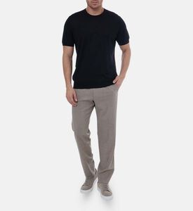 بنطال صوف بكر قابل للتعديل برباط