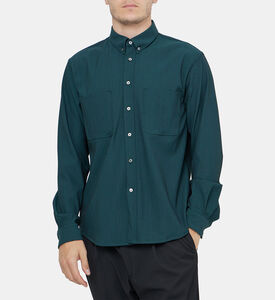 قميص بياقة سادة من مزيج الصوف