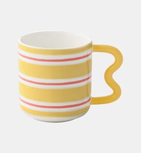Porcelain Painted Waved Handle Mug