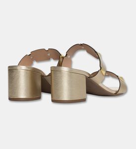 Arezzo Block-heel Leather Slide Sandals, Light-grey, Eu-39, Packshot View
