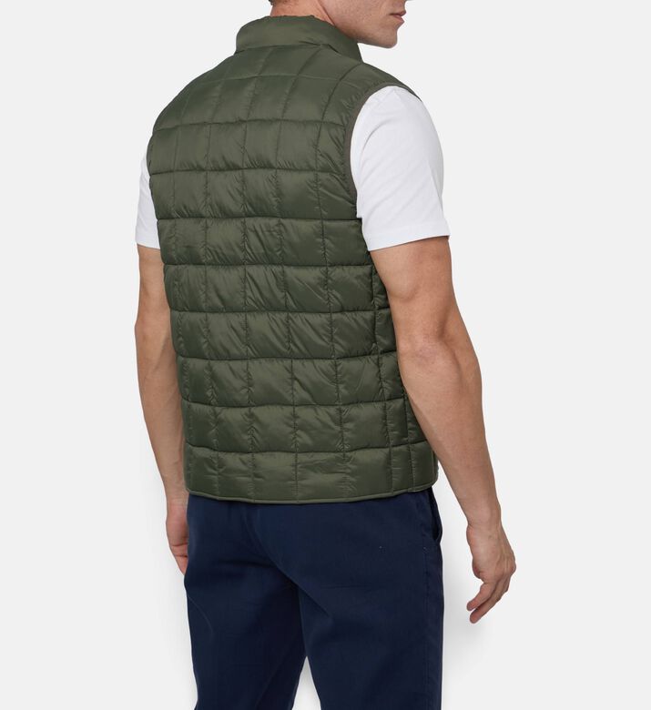 Hackett London Ultra-high Neck Zip Fastening Vest, Green, M, Model View