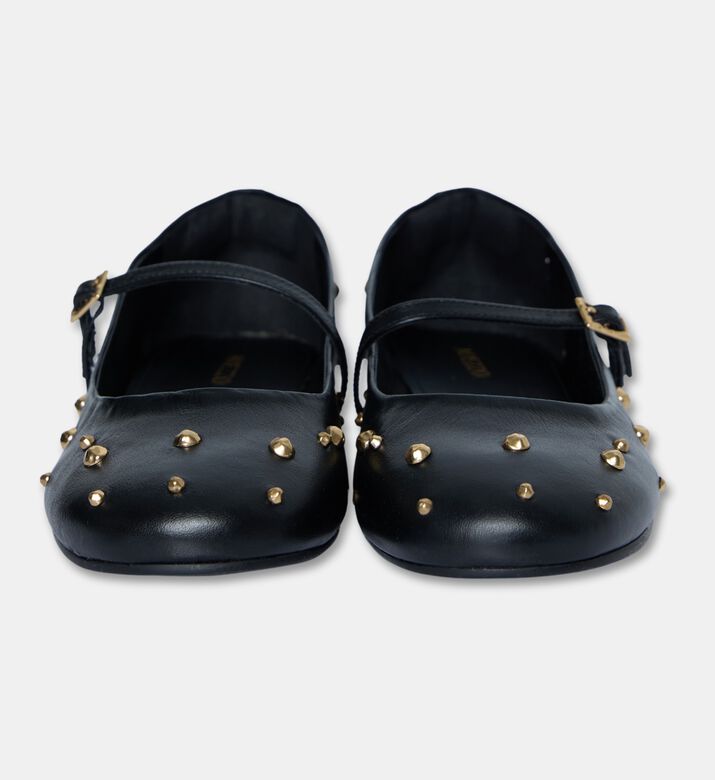 Arezzo Leather Mary Jane Flats, Black, Eu-39, Packshot View