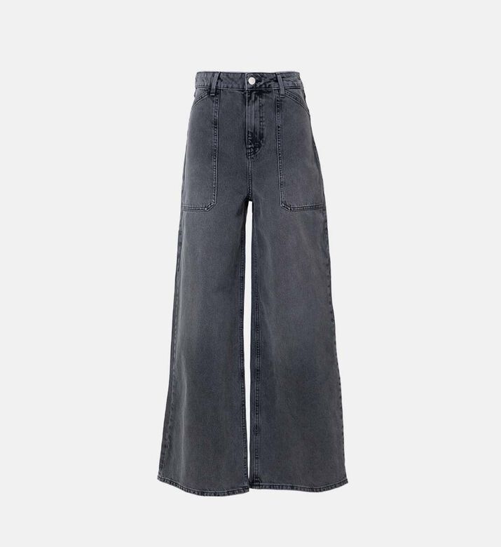 Wide-leg 5-pockets Denim Pants