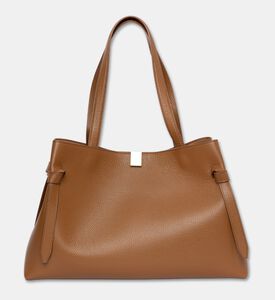 Yuzefi Gyoza Leather Top Handle Tote Bag, Brown, Packshot View