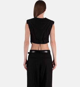 Shoulder Pads Cropped Vest
