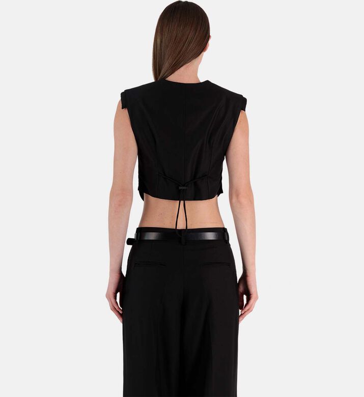 Shoulder Pads Cropped Vest