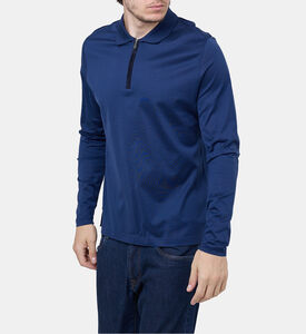 قميص بولو بأكمام طويلة بياقة بنصف سحّاب