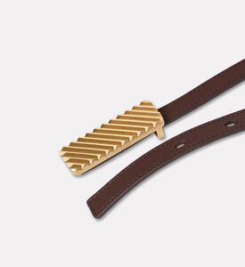 Mlouye Textured Leather Buckle Belt, Praline, 90, Packshot View