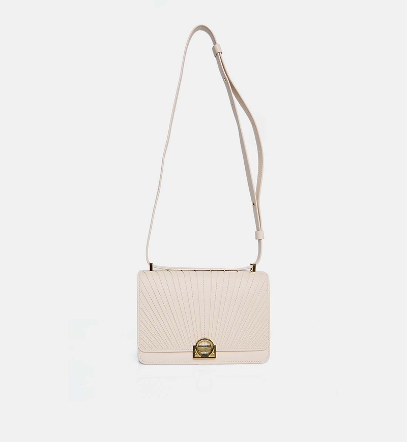 Signature Calf Leather Pleated Shoulder Bag