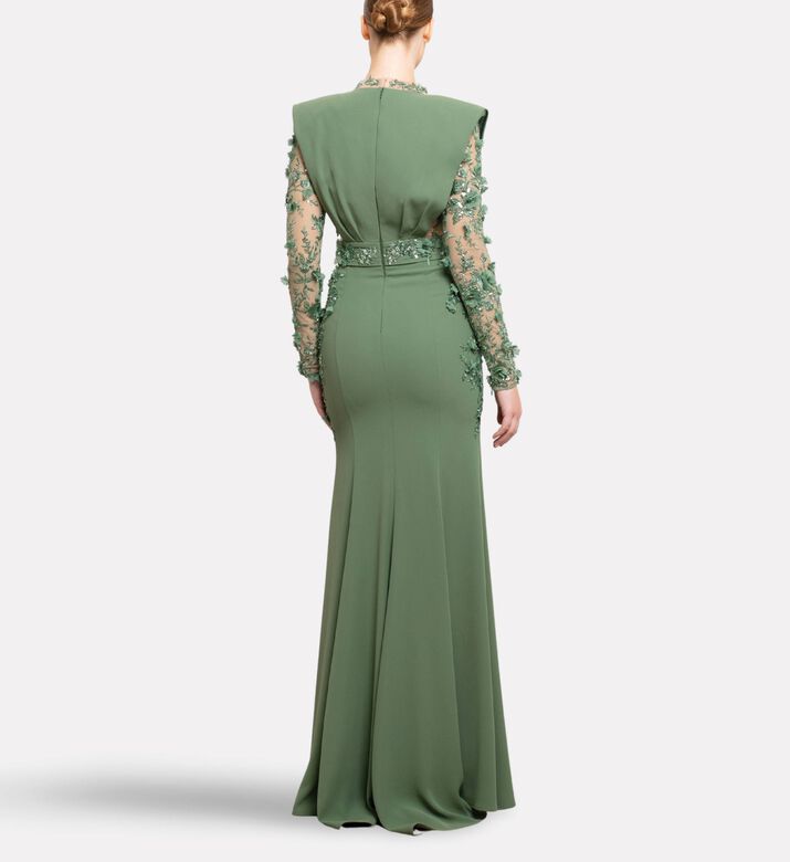 Michael Cinco Draped Long Dress, Model View