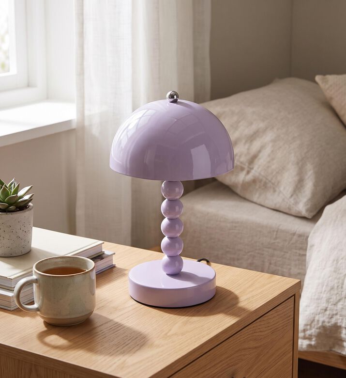 Leitmotiv Bubbles Spherical Base Table Lamp, Purple, Packshot View