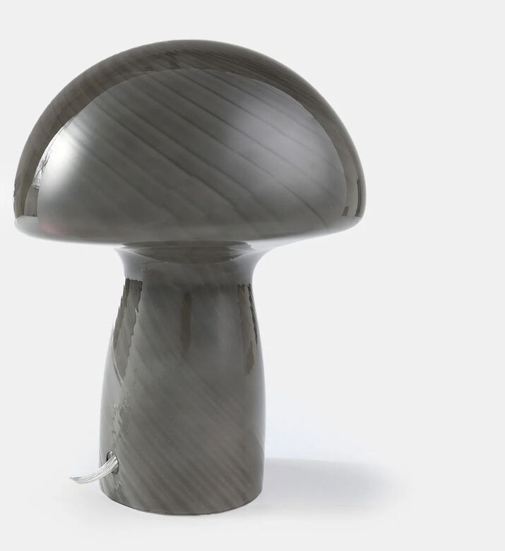 Cozy Glass Mushroom-shaped Table Lamp, Grey, 18.5-cm, Packshot View