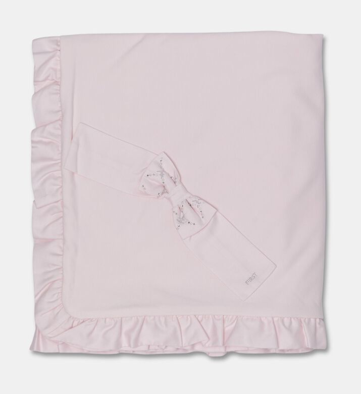 My First Collection Frill-trim Baby Blanket With Bow, Pink, Packshot View