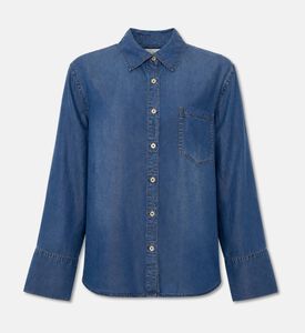 Alice + Olivia Finely Denim Button-down Shirt, Packshot View