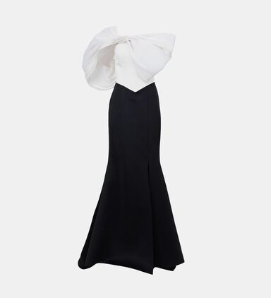 Bridal Satin Corset Bow Neoprene Gown