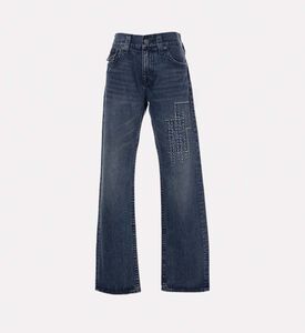 جينز بوت كت بنمط خياطة بيضاء