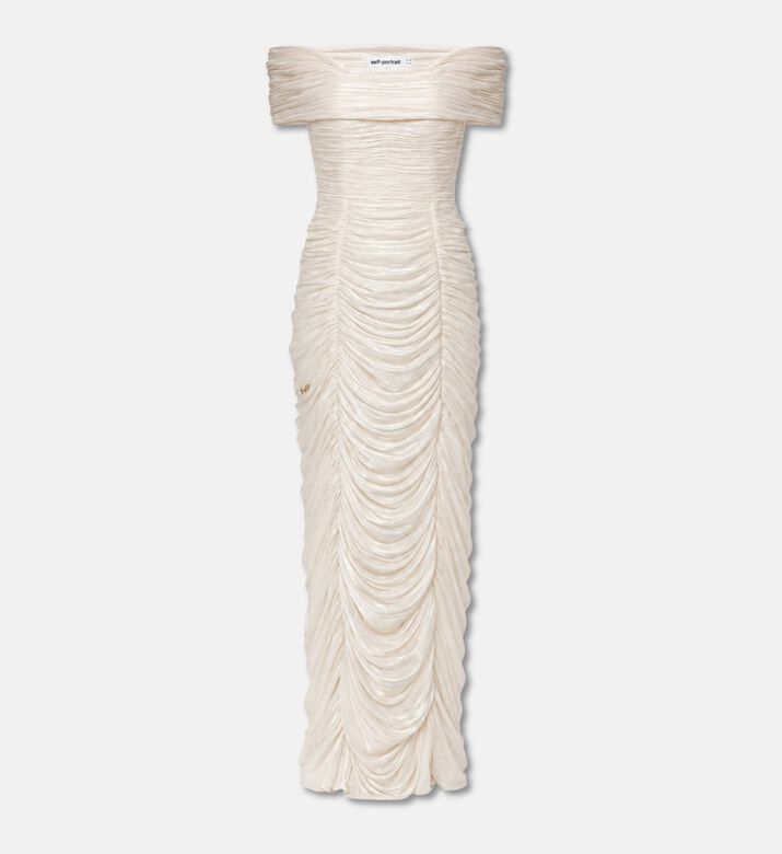 Suzy Matar Off-shoulder Ruched Evening Gown, Packshot View